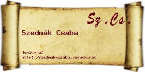 Szedmák Csaba névjegykártya