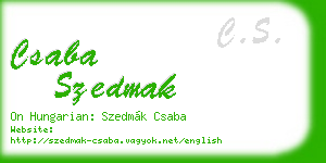 csaba szedmak business card